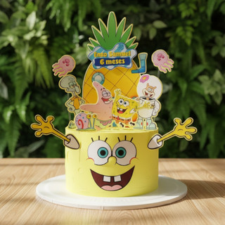 Topo de Bolo personalizado - BOB ESPONJA