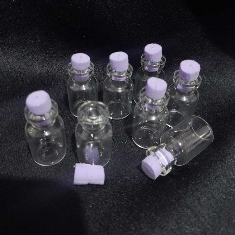 Kit 20/50/70unid Mini Frasco, Vidro, penicilina, flaconetes 2,5ml com tampa  espuma LILAS