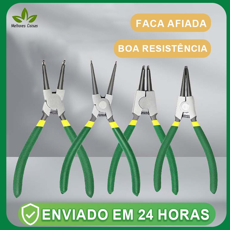 Jogo 4 Alicate para Anéis Profissional Trava Extrator Externo e Interno Bico Curvo e Reto em Oferta na Shopee
