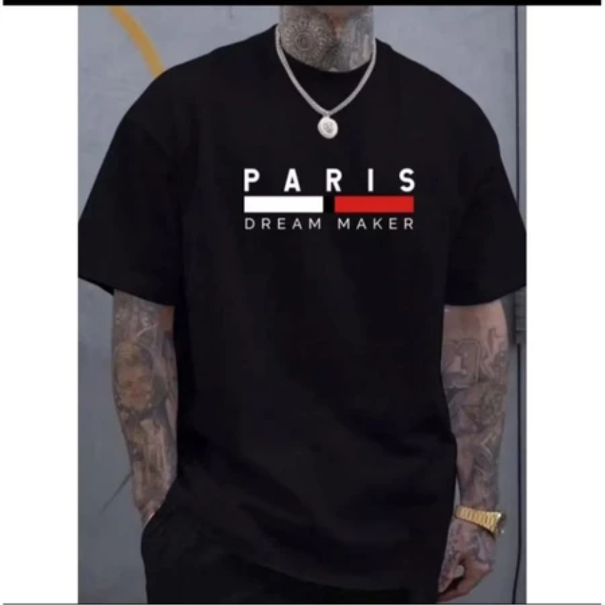 Camiseta unissex estampada Paris 100% algodão, Camiseta masculina 100% algodão, Camiseta Lançamento