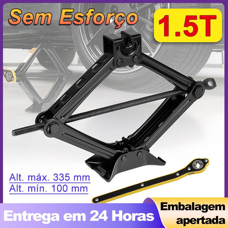 Macaco Mecânico Sanfona Universal  1,5 Toneladas Carros De Passeio Em Aço Manivela Chave Catraca em Oferta na Shopee