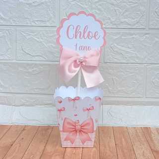 Centro de Mesa Cachepô Personalizado LAÇOS ROSA Decoração Festa Aniversário - PEGUE E MONTE em Oferta na Shopee