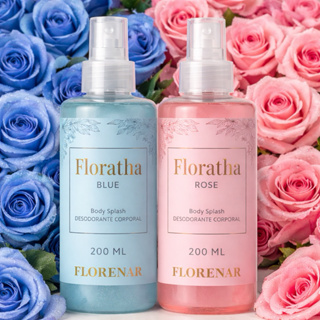 Kit Feminino 2 Body Splash 1 Florata Rose com gliter 200Ml + 1 Florata Blue com gliter 200Ml em Oferta na Shopee