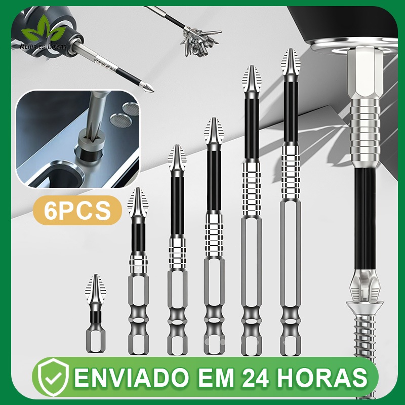 6 Pcs K5 Antiderrapante  De Lote Bit Chave De Fenda Elétrica Resistente Ao Impacto