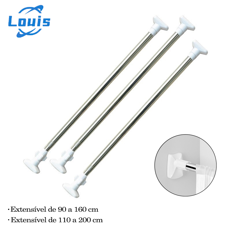 Louis Barra Regulável Multifuncional - Para Cortinas, Secar Roupas e Organização em Oferta na Shopee