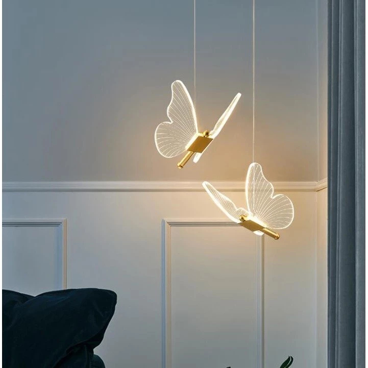 Lâmpada Pendente Borboleta Moderna Lustre Criativo Luz De Escada Para Sala De Estar Jantar Arte Corredor Interior em Oferta na Shopee