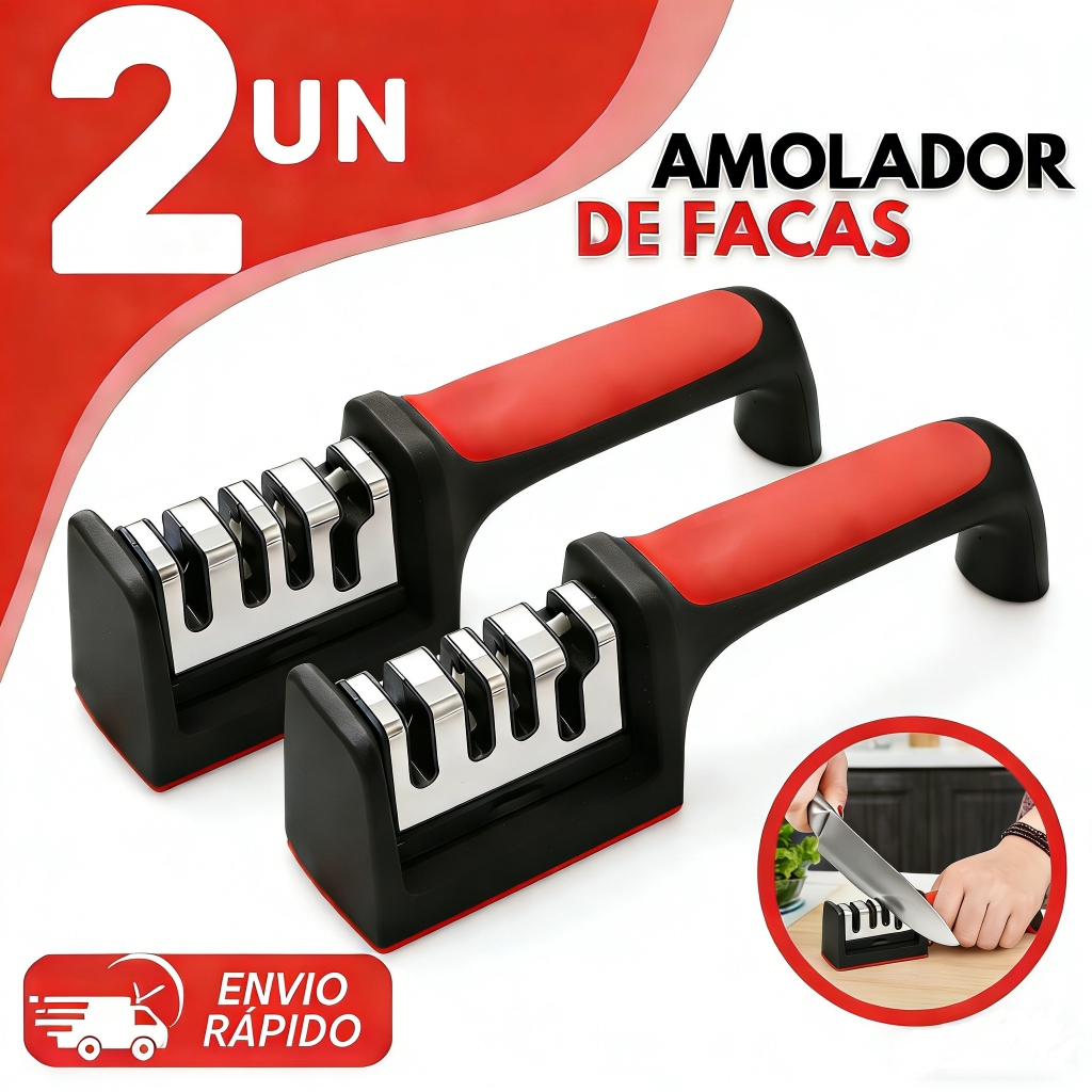 Amolador Afiador De Cozinha Facas Em Aço Inox Profissional Com 3 Afiadores Profissional Ferramenta Com Afiação Rápida em Oferta na Shopee