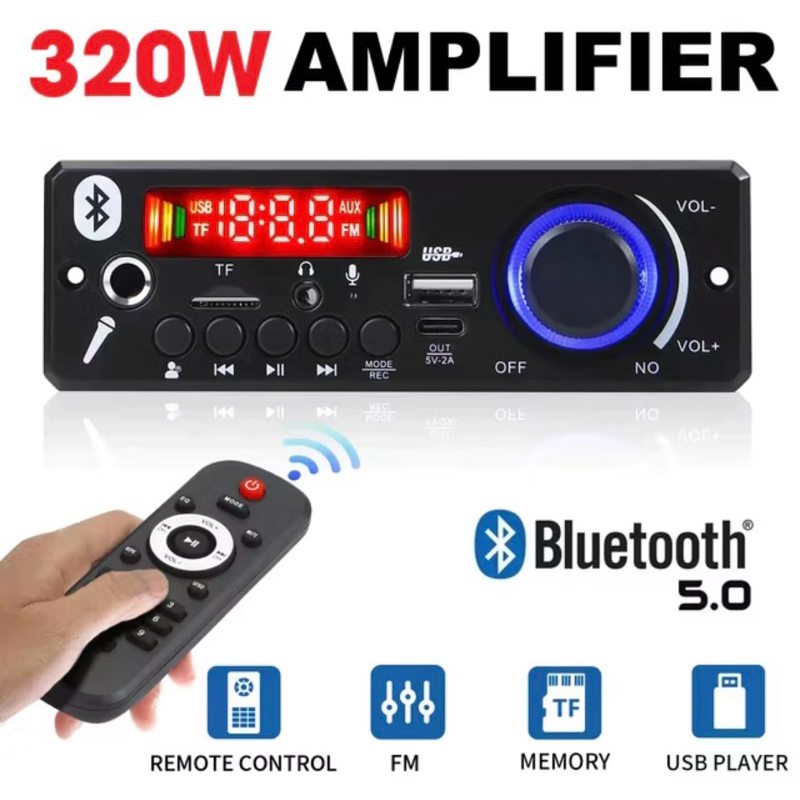 Super Potente Placa Amplificada MP3  Heyli Bluetooth 5.0,120W, Amplificador, Áudio FM, TF, USB, Microfone