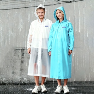 2PCS EVA capa de chuva Unisex com capuz  e comprida transparente reforçada reutilizável em Oferta na Shopee
