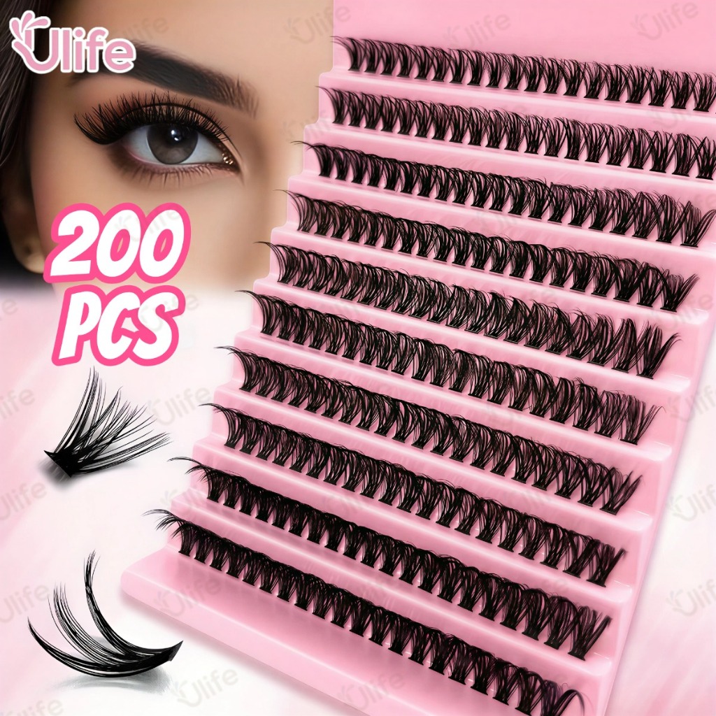 Kit De Pacotes De Cílios Postiços De Vison-200 Clusters De Volume 40D Individuais Para Extensões DIY-UF