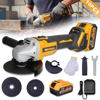 Esmerilhadeira Angular Wetoke 21V Sem Fio 125mm, 4 Velocidades, Corte, Lixamento e Polimento em Oferta na Shopee