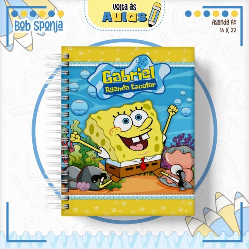 Adesivo para Capa de Caderno - Bob Esponja
