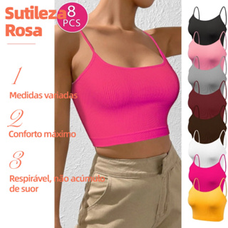 Kit sutiãs femininas sem costura alças elásticas confortáveis sem arame coloridos e lisos 9204 em Oferta na Shopee