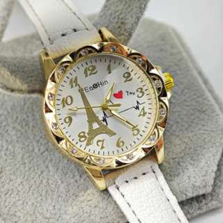 Relógio Feminino com fundo de  Torre Eiffel Pulseira de couro para Relógios femininos  de luxo casual em couro em Oferta na Shopee