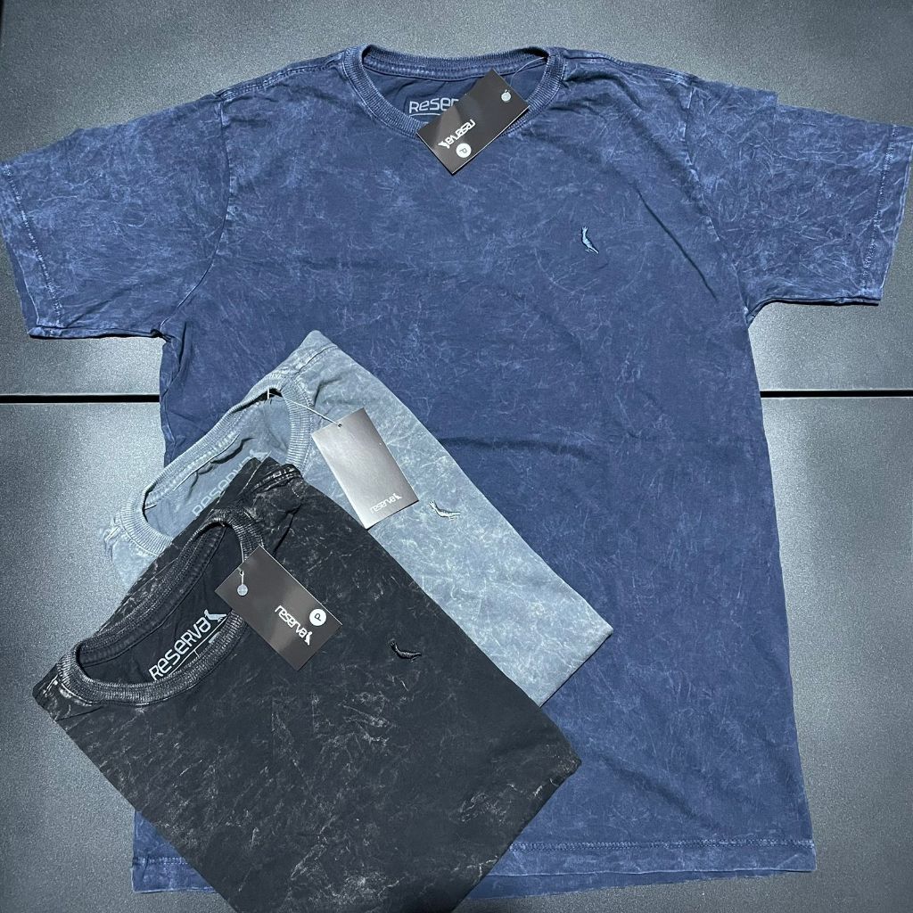 Camiseta Básica Marmorizada Estone | Algodão 30.1 em Oferta na Shopee