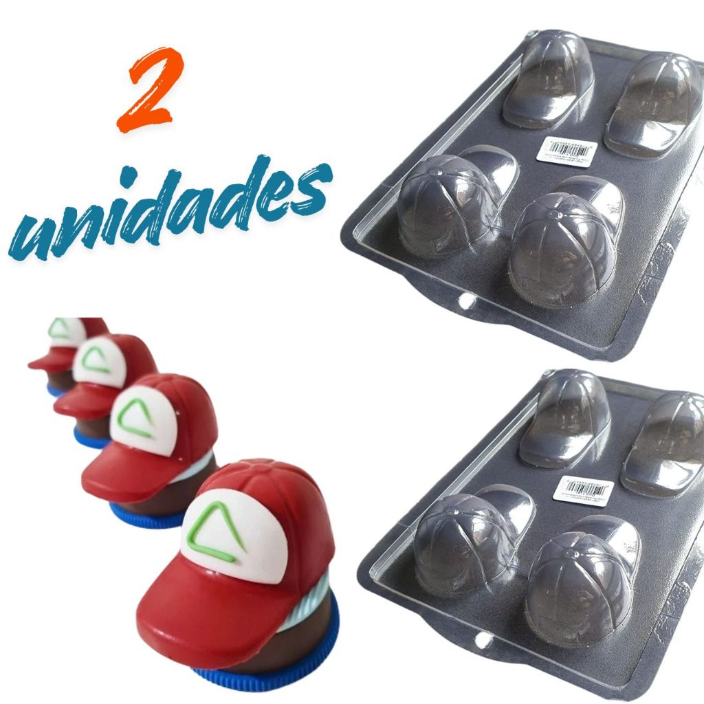 Forma De Acetato Confeitaria Pra Chocolate Boné 2 Unidades