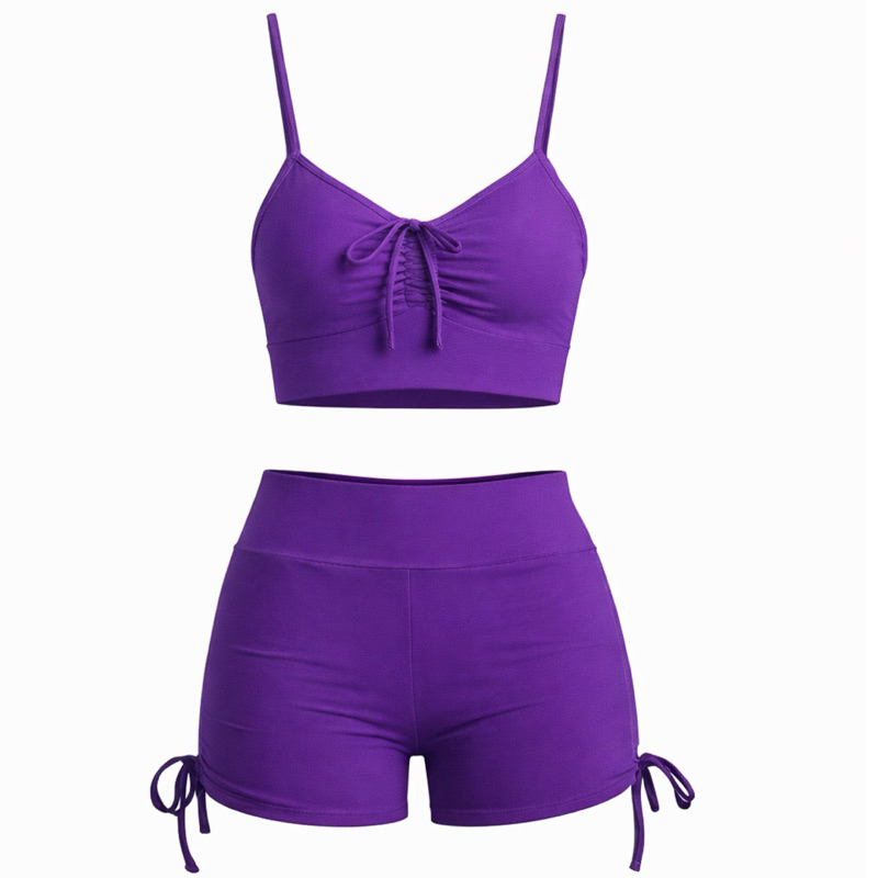 Conjunto Fitness Feminino Short Curto Cintura Alta Top Alcinha Regulagem em Oferta na Shopee