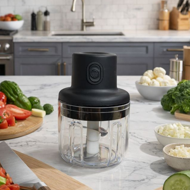 Processador de Alimentos Elétrico – 250ml | 3 Lâminas | USB em Oferta na Shopee