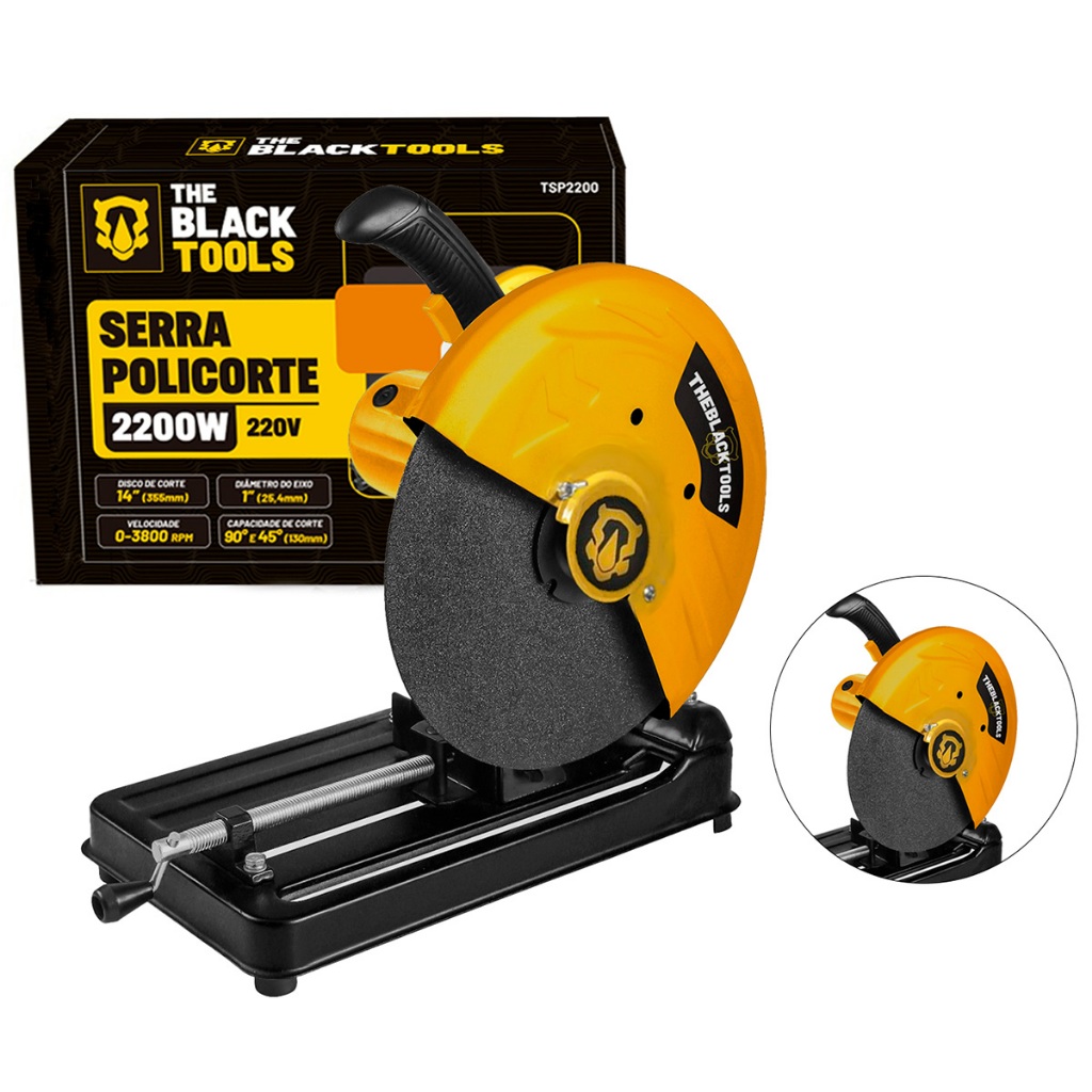 Serra De Corte Rápido Policorte 14 Pol 2200w Elétrica The Black Tools em Oferta na Shopee