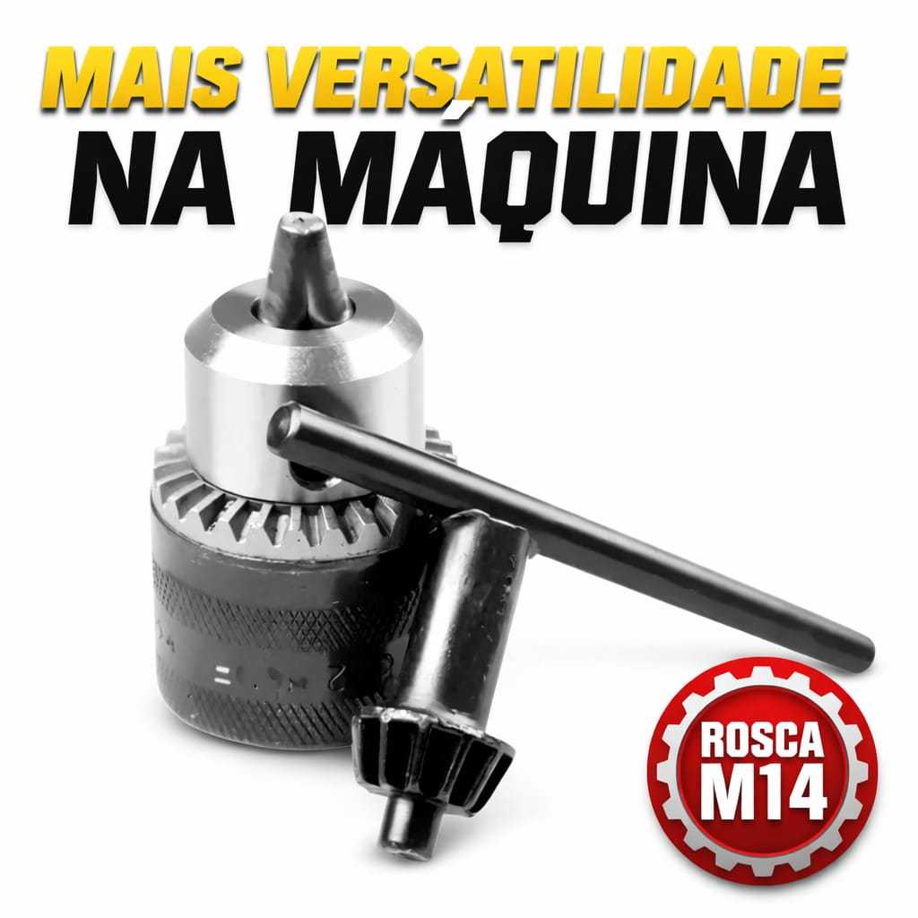 Mandril Adaptador M14 para Esmerilhadeira  Converte em Furadeira 1,5–13mm