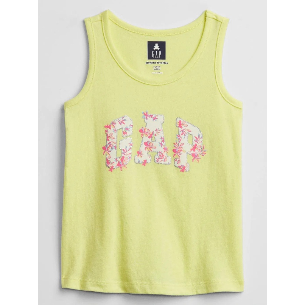 GAP | Camiseta Regata Logo Floral com Gliter | 3 Anos