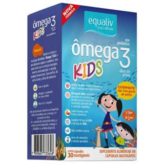 Suplemento Alimentar Ômega 3 Kids Equaliv Sabor Laranja 30 Cápsulas Mastigáveis em Oferta na Shopee