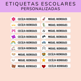 Etiqueta Escolar com Nome – À Prova d’Água para Crianças Personalizadas 70 140 em Oferta na Shopee