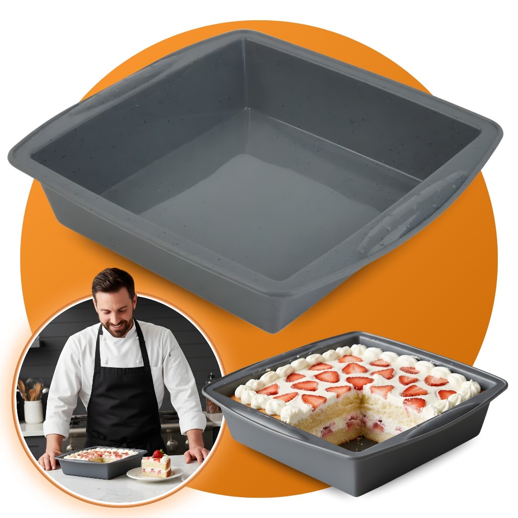 Forma Para Bolo Quadrada de Silicone em Oferta na Shopee