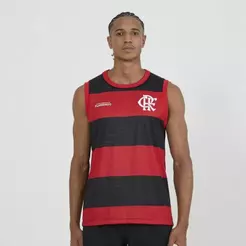 Regata Flamengo Presença Masculina - Preto e Vermelho