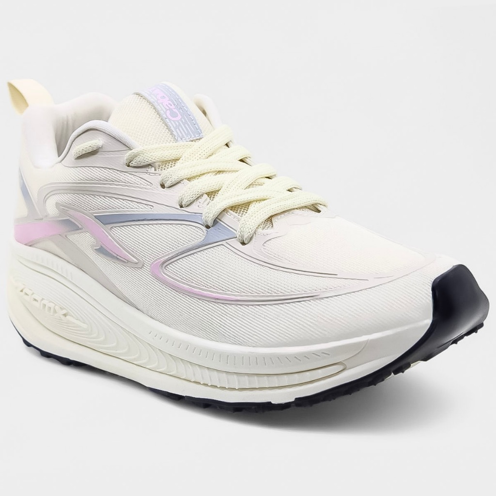 Tênis Caban Max Runner Feminino - Off White e Rosa em Oferta na Shopee