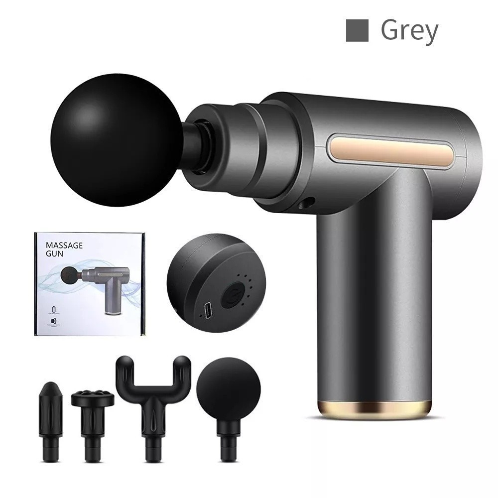 Massageador Elétrico de Alta Frequência – Pistola de Massagem Muscular Portátil e Profissional