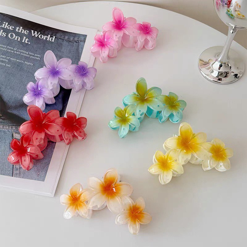 Clipes De Garra Havaiana para Cabelo Grosso - Flor Hibiscus, Acessórios Grandes para Cabelo Feminino