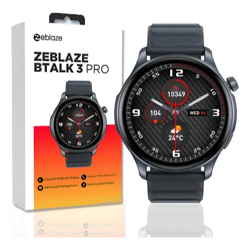 Zeblaze Btalk 3 Pro Smartwatch Tela1,43" Ultra HD AMOLED Chamadas Bluetooth Assistente de Voz offline, + D 100 MODOS ESP