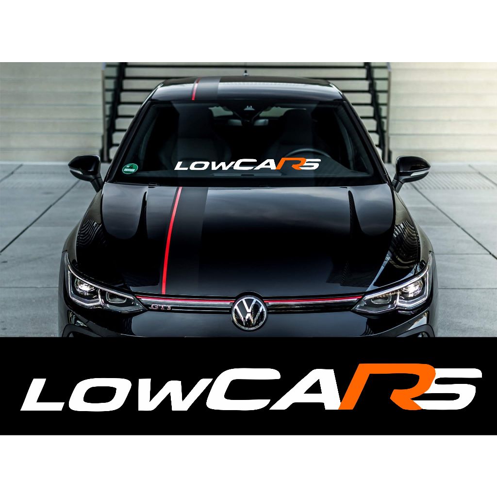 Adesivo Low Cars Grande Para-brisa - Carros Rebaixados Vidro Dianteiro Faixa Lowcars Camelo