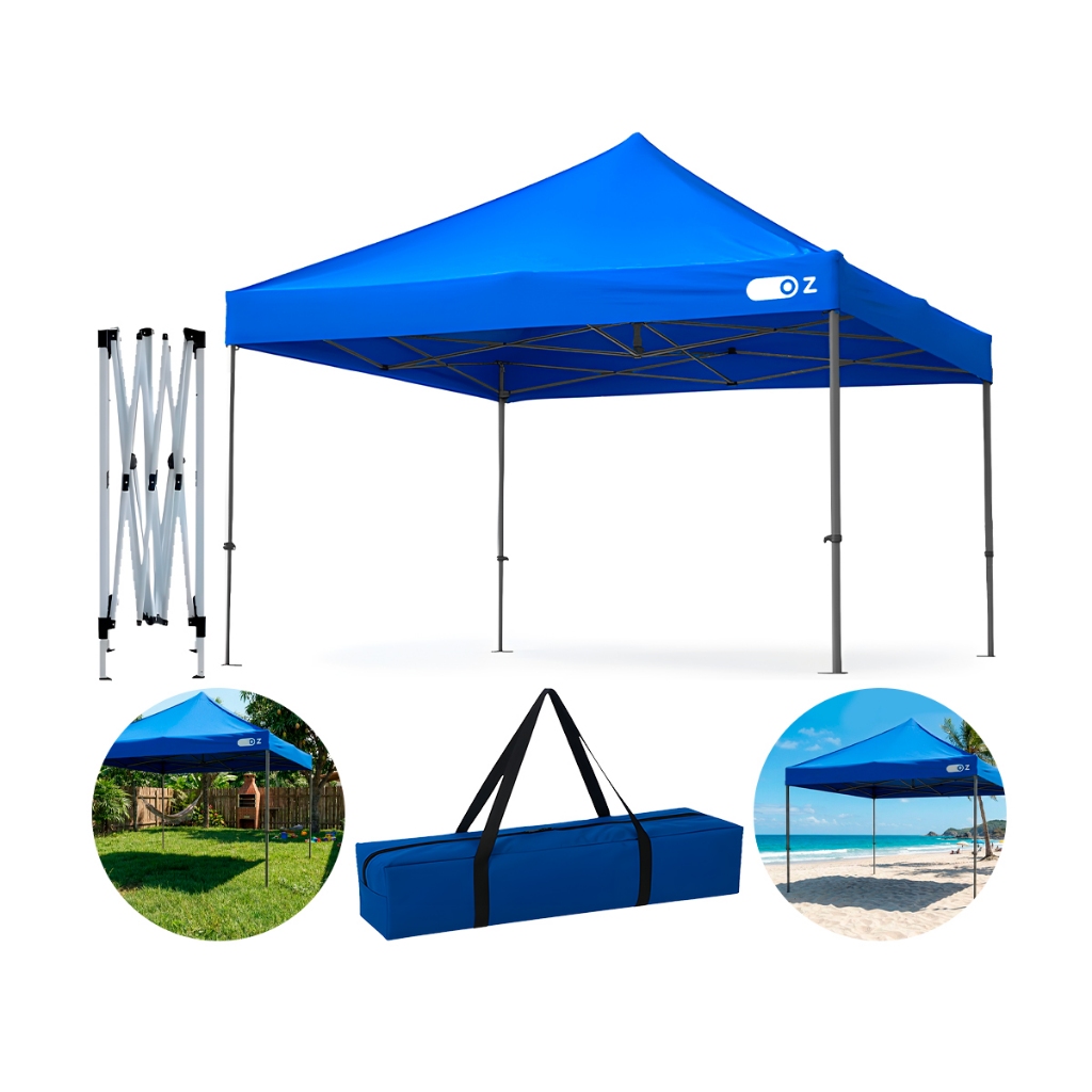 Tenda Gazebo Sanfonado Articulada Dobrável 3 Por 3 Metros Praia Com Mala Transporte Td1300 Oz Azul