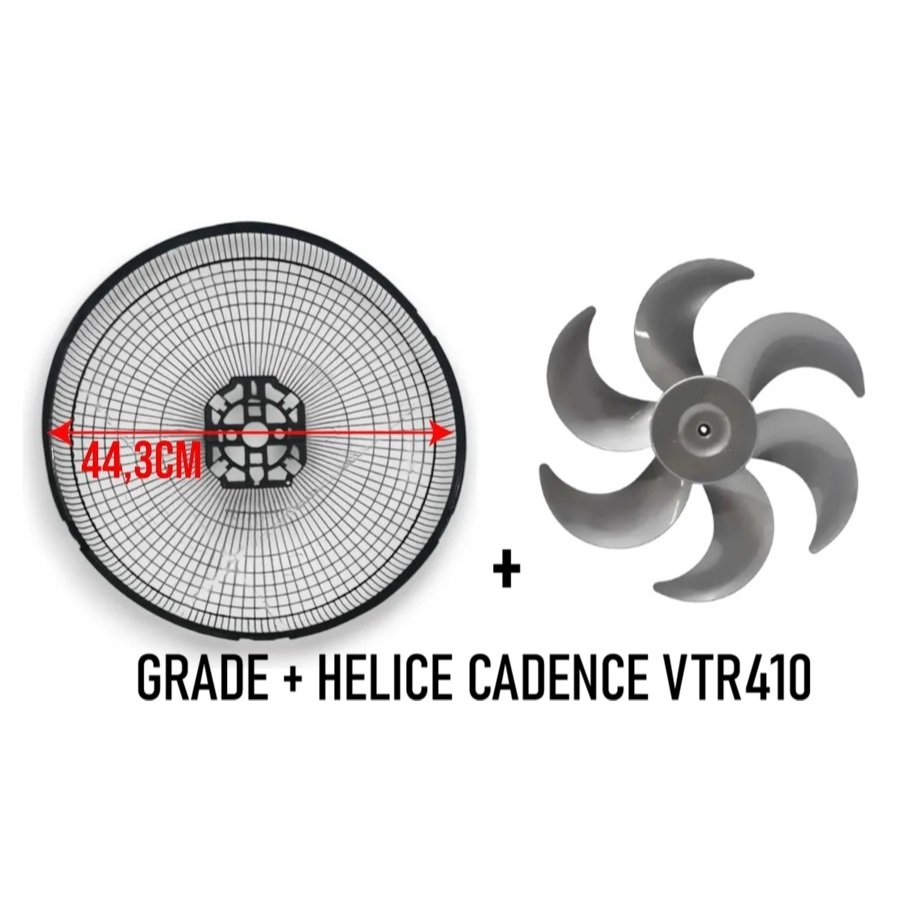 Grade Traseira + Hélice Ventilador Cadence VTR410 Original