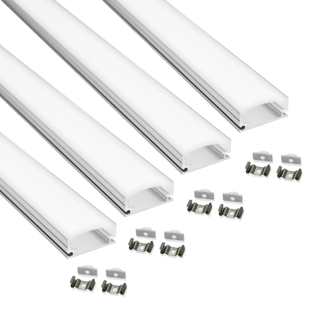 Kit 4 Metros Perfil Alumínio Sobrepor Slim P/ Fita Led em Oferta na Shopee