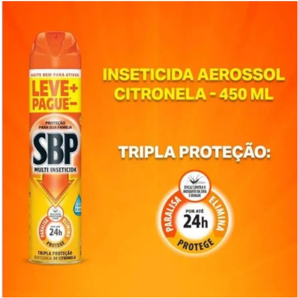 SBP Inseticida Aerossol 450ml Cintronela - Proteção Eficiente e Fácil Aplicação