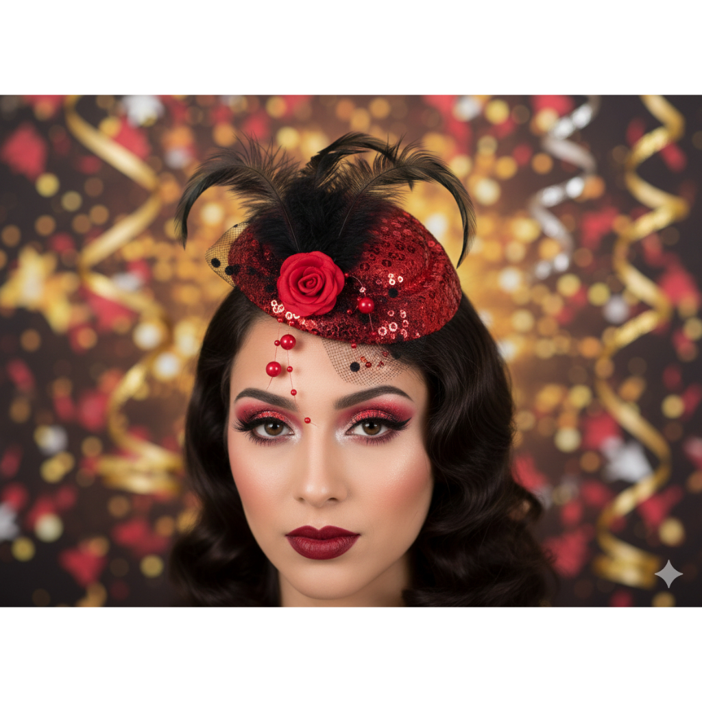 Mini Chapéu Casquete Madame Para fantasias “cabaré”