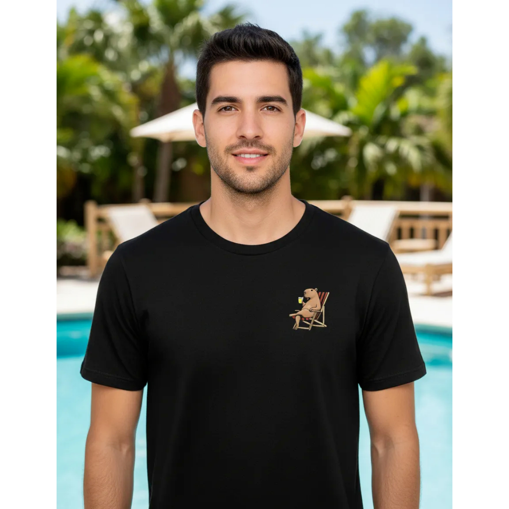 Camiseta Capivara Unissex 100% Algodão Premium Estampada Confortável Casual Fio 30 Penteado Manga Curta Envio Imediato