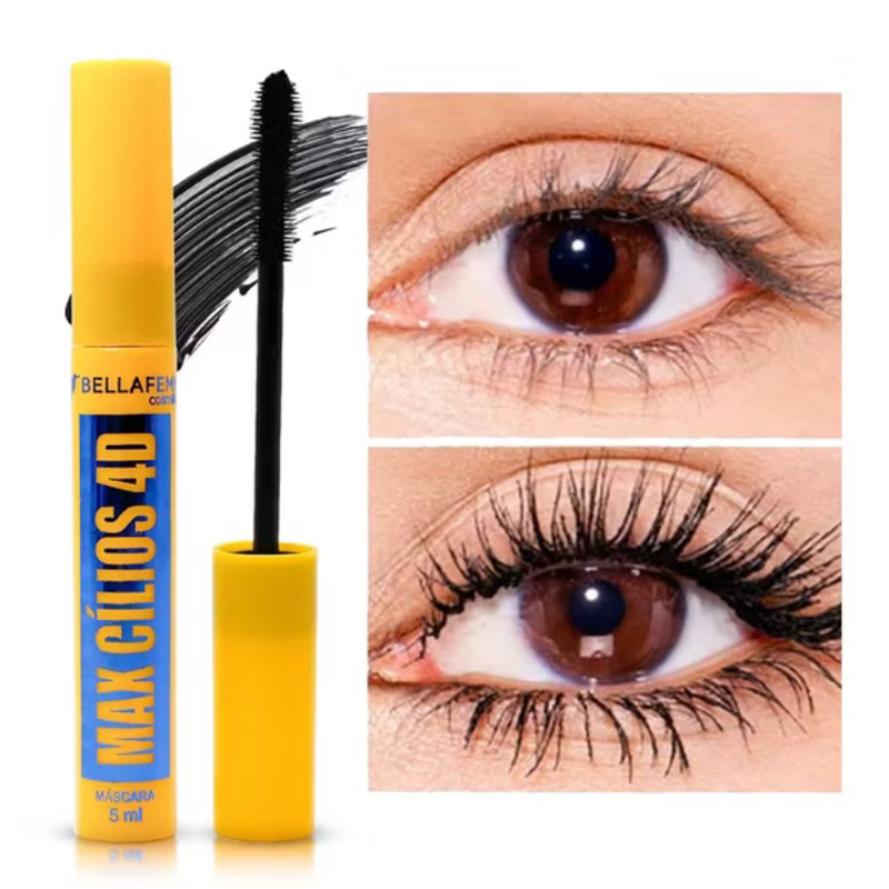 Máscara de Cílios Max 4D Bella Femme – Volume e Alongamento Instantâneo em Oferta na Shopee
