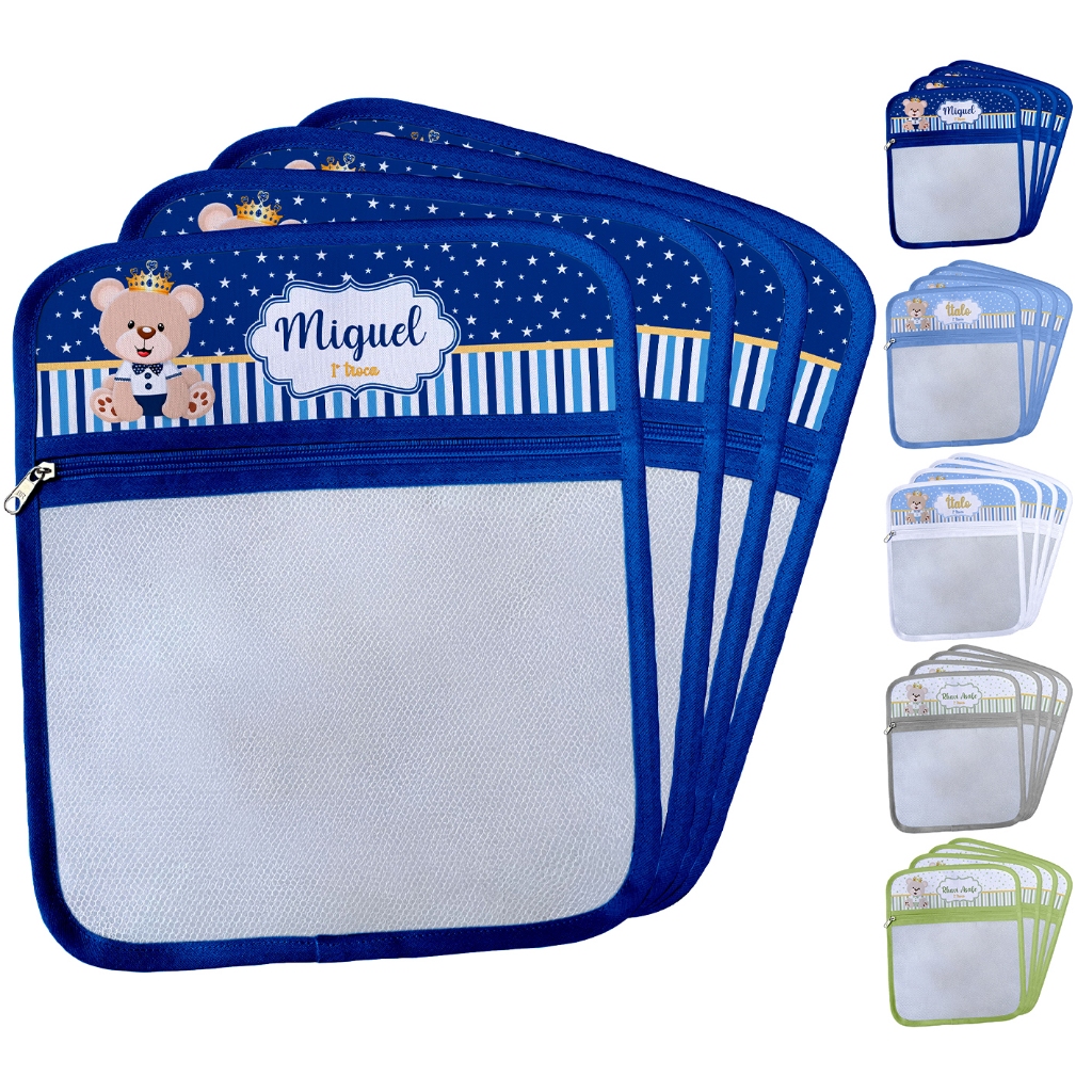 Saquinhos Organizador Saída Maternidade Recém Nascido Urso Príncipe Realeza Personalizado