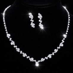 Conjunto Feminino De Colar Com Pingente De Liga E Brincos Para Casamento Conjunto De Joias 2 Em 1
