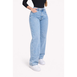 Calça Jeans Feminina Wide Leg Pantalona Cintura Alta Premium