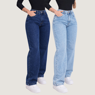 Kit Calça Wide Leg Feminina Cintura Alta Pantalona Fashion Casual Elegante Moda Verão Inverno Confortável Tecido Premium em Oferta na Shopee