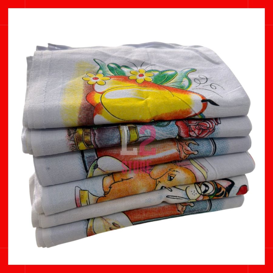 Kit 10 Pano De Prato Grande Estampado com Bainha Algodao em Oferta na Shopee