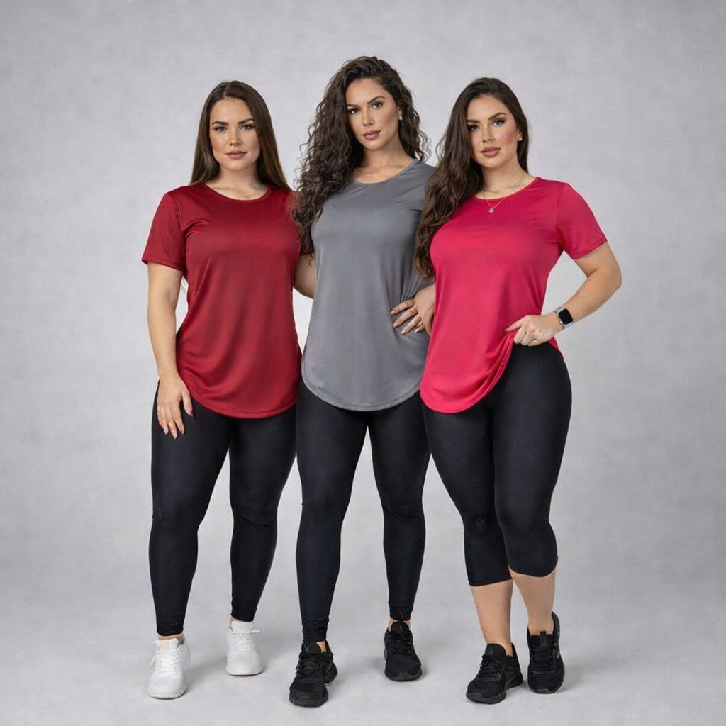 Kit 3 Blusas Femininas Academia Dry Fit  Fitness em Oferta na Shopee
