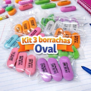 kit 3 Borracha Oval (Léo& Léo) em Oferta na Shopee
