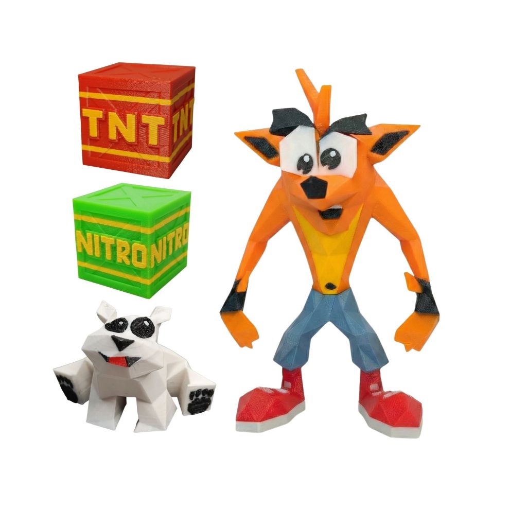 Crash Bandicoot Boneco Premium Playstation Low Poly Colecionável Decorativo Game em Oferta na Shopee