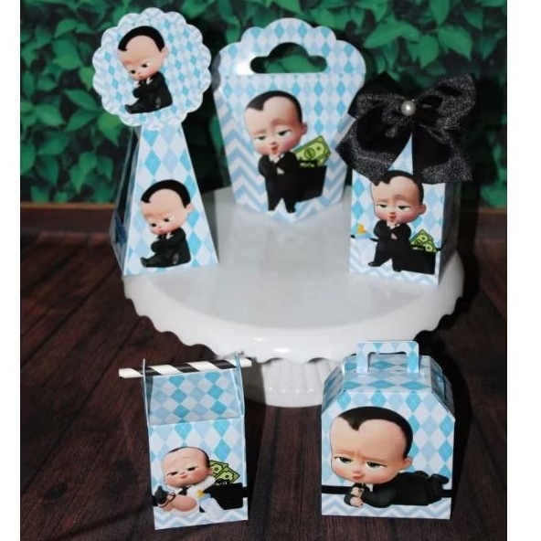 kit festa PEGUE E MONTE caixinhas personalizadas poderoso chefinho menino lembrancinha aniversário mesversario